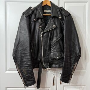 Vintage 1970s WOMENS VANSON Double Riders Jacket Cowhide Black Size 40 10 Moto